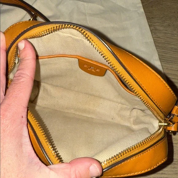 Tory Burch McGraw Woven camera bag crossbody purse- brown